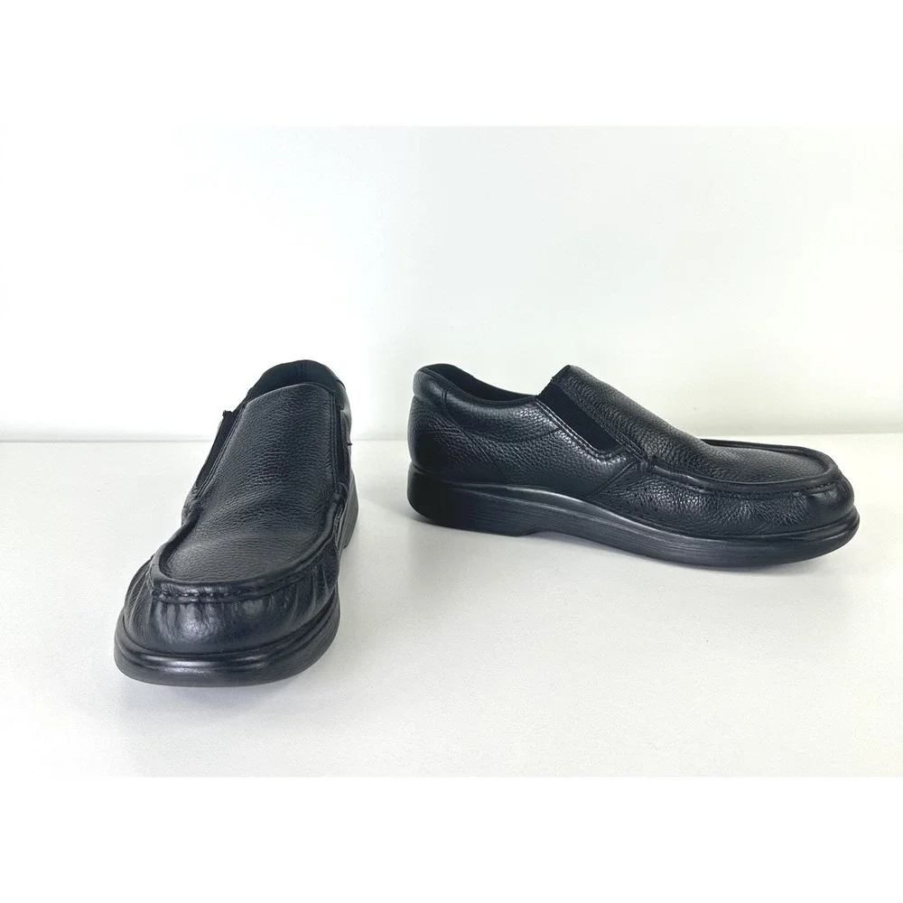 SAS‎ Side Gore Black Leather Slip-On Shoes Comfort Loafer Made USA Men's 10.5 S